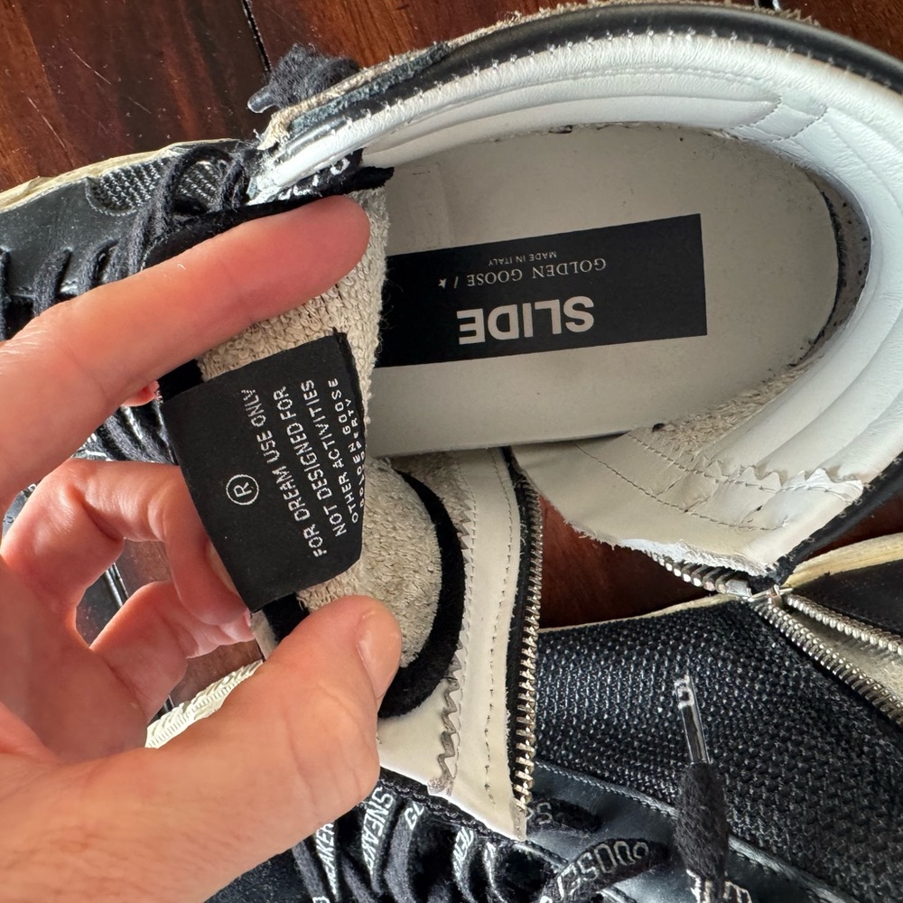 Golden Goose Gold and Black High-Top Sneakers - Picture 5 of 7